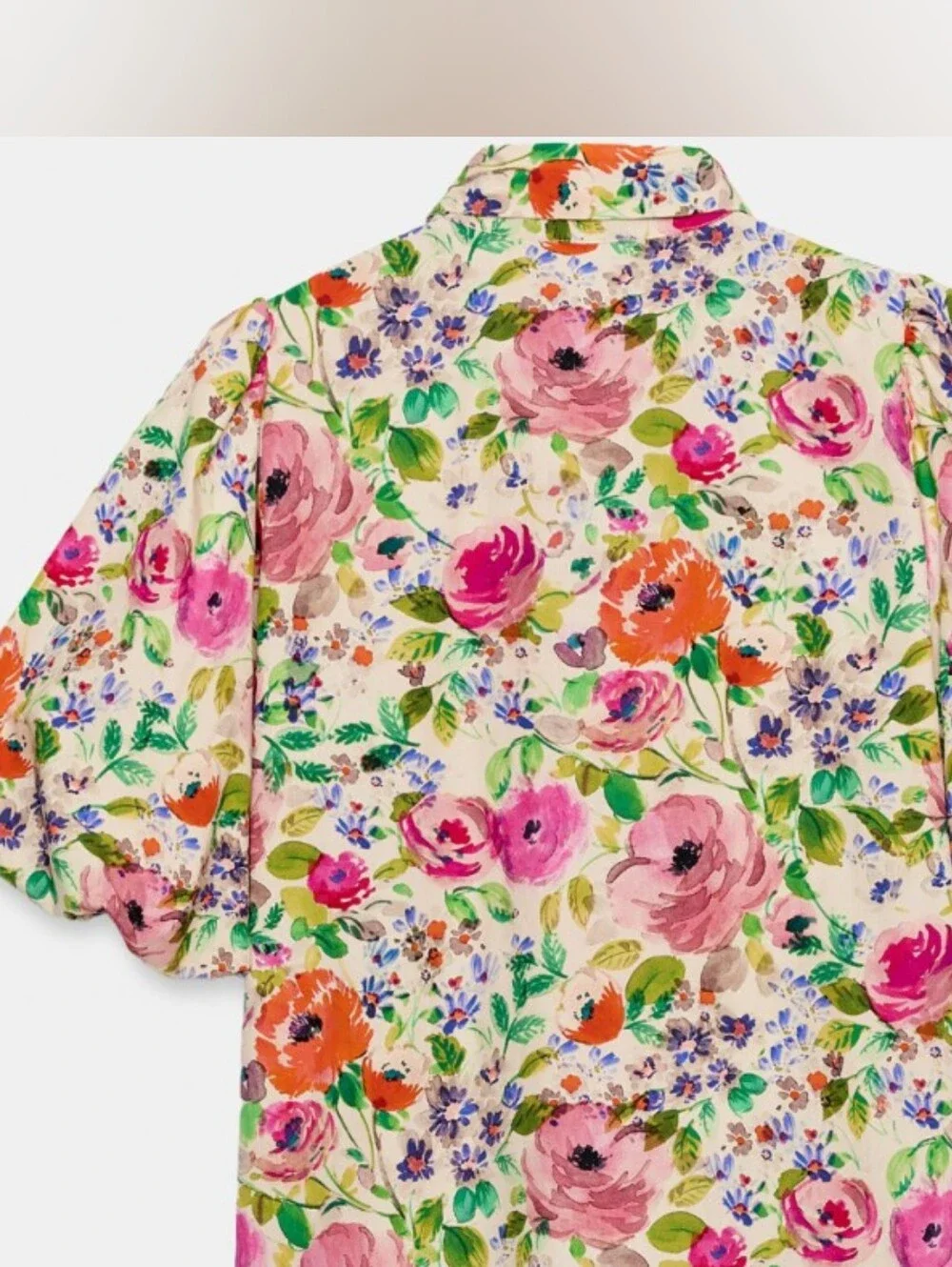 ZARA Floral Bow Print Shirt